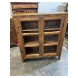 EARLY POPLAR AND PINE PEGGED CUPBOARD