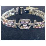 14K SAPPHIRE AND DIAMOND BUCKLE BRACELET