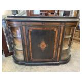 VICTORIAN REGENCY INLAID BOW GLASS CREDENZA