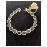 14K WHITE GOLD SAPPHIRE AND DIAMOND BRACELET