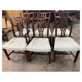 SET OF 6 HICKORY CHAIR MAHOGANY CHIPPENDALE CHAIRS