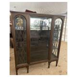 LARGE SOLID MAHOGANY SQUARE GLASS CHINA CLOSET