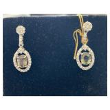 PR OF PLATINUM ALEXANDRITE AND DIAMONDS DANGLE