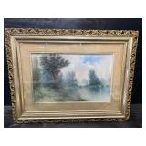 OLDER LARGE WATER COLOR OR PASTEL IN FRAME