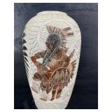 SIGNED SIOUX INDIAN LARGE POTTERY VASE