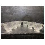6 IRIS AND HERRINGBONE CRYSTAL PUNCH CUPS
