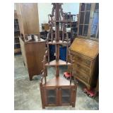 SOLID MAHOGANY OPEN CORNER BOOKCASE