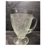 IRIS AND HERRING BONE CRYSTAL WATER PITCHER