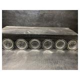 6 VINTAGE IRIS AND HERRINGBONE BREAD AND BUTTER