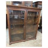 LARGE OAK 2 DOOR BOOKCASE