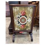 LARGE NEEDLEPOINT VICTORIAN FIRE SCREEN