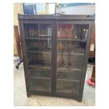 ARTS & CRAFTS STYLE OAK 2 DOOR BOOKCASE