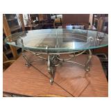 IRON AND GLASS TOP DESIGNER COFFEE TABLE