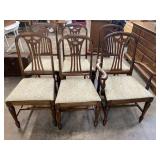 SET OF 6 WALNUT SHERATON CHAIRS
