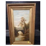 ANTIQUE SIGNED OIL PAINTING ON CANVAS IN FRAME