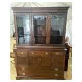CRAFTIQUE SOLID MAHOGANY 2 PC CHINA CLOSET