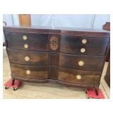 MAHOGANY INLAID DOUBLE DRESSER