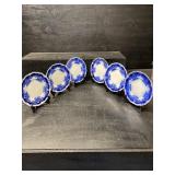 ANTIQUE FLOW BLUE JOHNSON BTROS ENGLAND PLATES 6