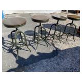 4 INDUSTRIAL STYLE BAR STOOLS