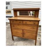 OAK BUFFET WITH MIRROR