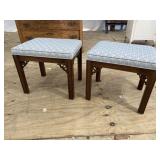 PR OF ETHAN ALLEN MAHOGANY CHIPPENDALE STOOLS