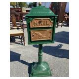 IRON PEDESTAL MAIL BOX