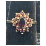10K ORANGE/BROWN FLOWER RING