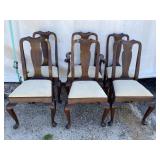 SET OF 6 HENKEL HARRIS MAHOGANY QUEEN ANNE CHAIRS