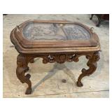 HEAVILY CARVED WALNUT TRAY TOP TABLE