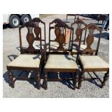 SET OF 6 WALNUT CHAIRS