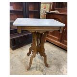 WALNUT VICTORIAN MARBLE TOP TABLE