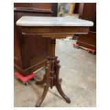 WALNUT MARBLE TOP TABLE VICTORIAN