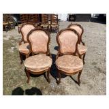SET OF 4 WALNUT VICTORIAN HIPREST CHAIRS