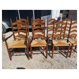 SET OF 8 A.E. CHLORE SPEAR TOP LADDER BACK CHERRY