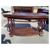 CHERRY CONSOLE TABLE WITH METAL BASE