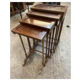 SET OF 4 BRANDT MAHOGANY STACKING TABLES