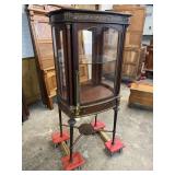 FRENCH BRASS ADORNED 4 SIDED CURIO