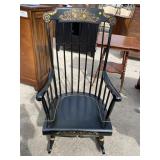 NICHOLS AND STONE DECORATED EBONIZED ROCKER