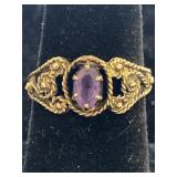 14K AMETHYST FILIGREE RING