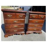 PR OF 4 DRAWER TALL THOMASVILLE CHERRY NIGHTSTANDS