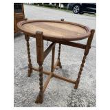 OAK BARLEY TWIST FOLDING TAVERN TABLE