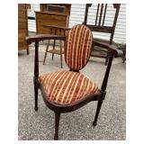 MAHOGANY TURNED LEG CORNER CHAIR