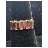 10K REDDISH ORANGE STONE RING