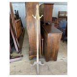 WOODEN BRASS DUCK HAT TREE