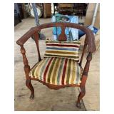 MAHOGANY BARREL BACK CHAIR