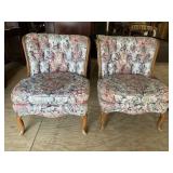 PR OF FRENCH PROVINCIAL TUFTED BACK CHAIRS