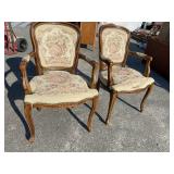 PR OF FRENCH TAPESTRY ARM CHAIRS