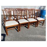 SET OF 8 TOM SEELY SOLID CHERRY CHIPPENDALE CHAIRS
