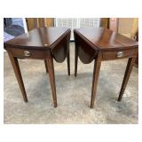 EXCEPTIONAL PAIR OF INLAID MAHOGANY PEMBROKE