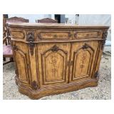 OVERSIZED PAINT DECORATED FRENCH SIDEBOARD